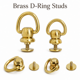 Solid Brass Chain Connector screw back rivet with ring Brass Rivet Screw Back Round Head Ring for Leather Craft Repairs Decoration