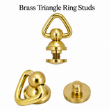 Brass Chain Connector screw back rivet with ring Brass Rivet Screw Back Round Head Ring 