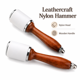 Leather Nylon Carving Hammer Leather Craft Wooden Handle Cowhide Tool