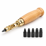 Screw Hole Punch with 6 bits Auto Leather Tool Book Drill Sewing Paper