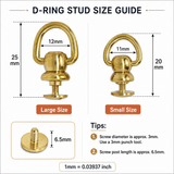 Solid Brass Chain Connector screw back rivet with ring Brass Rivet Screw Back Round Head Ring for Leather Craft Repairs Decoration