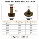 brass Chicago screws Leather Rivets Belt Screw Solid Brass Chicago Screws Binding Stud Screws Leather Fasteners Rivets Belt Strap Screw