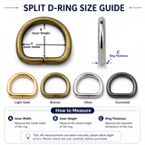 Split D Rings for Straps Bag Purse Belting Leather D-Ring Leathercraft