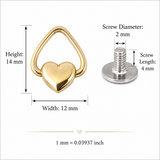 Screw Back Heart Rivets with Ring Wallet Chain Connector Ball Post Screwback O-Ring screw back chain rivet