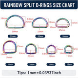Rainbow Split D Rings for Straps Bag Purse Belting D-Ring Leathercraft
