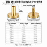 belt screw stud Brass Screws Belt Screw Rivets Brass Backscrews Stud Screws Leather Fasteners