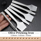 2 Olive Pricking Iron Leathercraft Punch Prong Hole Piercing Chisel