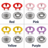 colorful Open Ring Snap Fasteners Open-Ring Grip Snaps Prong Snaps Bebeto Snaps