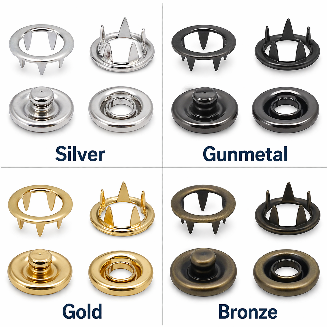 11 Open-Ring Metal Snaps Open Ring Snap Fasteners Snap Closure