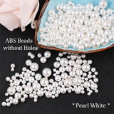 ABS Pearl Beads No Hole Crafts Loose Spacer Bead Assortment Plastic