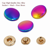 rainbow spring metal snaps Antique Snaps Button Bronze Vintage Metal Snaps