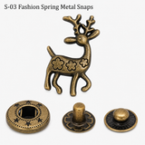 S-03 fashion spring metal snaps Antique Snaps Button Bronze Vintage Metal Snaps