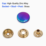 Rainbow Decorative Snaps Button Antique Snaps Bronze Vintage Leather Fastener 