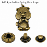 S-08 fashion spring metal snaps Antique Snaps Button Bronze Vintage Metal Snaps