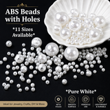 ABS Pearl Beads with Holes Crafts Loose Spacer Bead Assortment