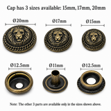 Decorative Snaps Button Antique Snaps Bronze Vintage Leather Fastener 