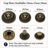spring metal snaps Antique Snaps Button Bronze Vintage Metal Snaps