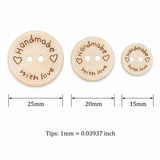 Wooden Sewing Buttons Engraved Wooden Vintage Wood Buttons 2 Hole Sewing