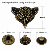 S-07 fashion spring metal snaps Antique Snaps Button Bronze Vintage Metal Snaps