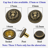 Metal Decorative Snap Buttons Fasteners Bronze Crafts Exquisite Shape 