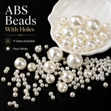 ABS Pearl Beads with Holes Crafts Loose Spacer Bead Assortment