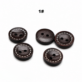 Wood Sewing Buttons Engraved Wooden Vintage Wood Buttons 2 Hole Sewing