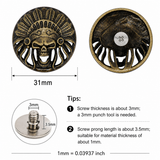 big size Screw Buttons Leathercraft Screw Rivet Leather Decoration buttons