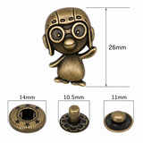 S-12 fashion spring metal snaps Antique Snaps Button Bronze Vintage Metal Snaps