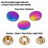 Rainbow Decorative Snaps Button Antique Snaps Bronze Vintage Leather Fastener 