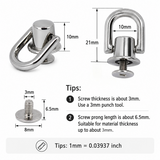 Wallet Chain Connector Ball Post Screwback O-Ring screw back chain rivet
