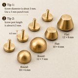  Solid Brass Purse Handbag Feet Purse Handbag Feet Nailhead Round Stud
