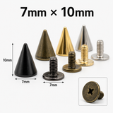 Cone Rivets Screw Bullet Punk Spikes Screw Punk Stud Bullet Cone Spike
