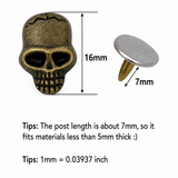 AM-2 Style Skull Rivets Cap Beads Nailhead Decorative Cap Rivet Punk Rivets