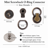 Screw Back Chain Connector Wallet Chain Connect Post Screwback O-Ring