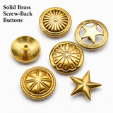 Brass Screw Buttons Leathercraft Screw Rivet Leather Decoration Concho