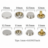 Metal Snap Button Heavy Duty Snaps for Leather,Bracelets,Jeans,Crafts