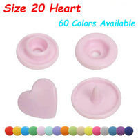 KAM Heart Plastic Snaps Buttons Plastic Snap Fasteners Closure Buttons