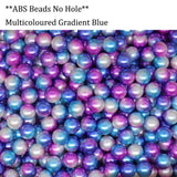 Multicoloured Gradient Blue ABS Pearl Bead No Hole Craft Loose Beads