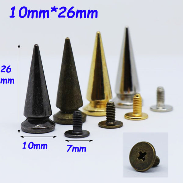 Bullet Punk Spikes Leather Crafts Screw Punk Studs Bullet Cone Spike –  SnapS Tools