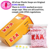 B21 Pale Pink Clothing Snap Button Kit KAM Snap Buttons Plastic Snaps