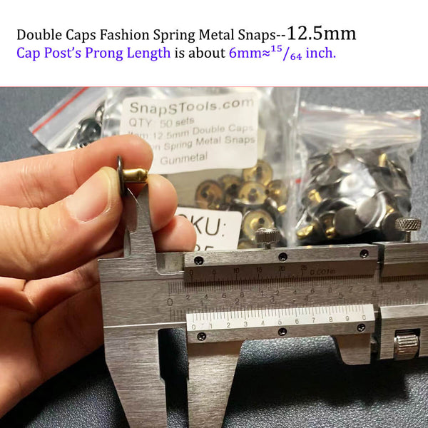 50 Full Sets of Double Caps Ring Metal Snaps 6 Colors of 2 Sizesheavy Duty  Snaps for Leather Metal Snap Fasteners Snaps Snap on Fastener 