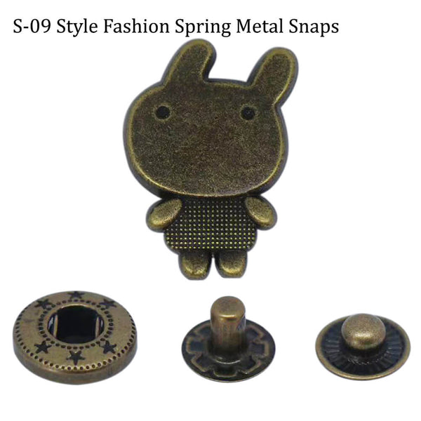 S-09 fashion spring metal snaps Antique Snaps Button Bronze Vintage Metal Snaps