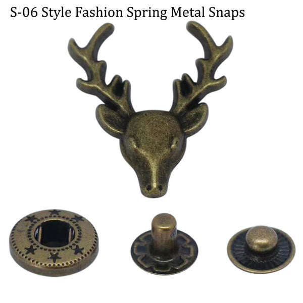 S-06 fashion spring metal snaps Antique Snaps Button Bronze Vintage Metal Snaps