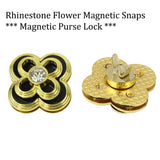  Rhinestone Flower Magnetic Snaps Magnetic Purse Lock Magnetic Purse Lock Purse lock with Magnetic Snap charm flower bag lock snap lock purse hardware