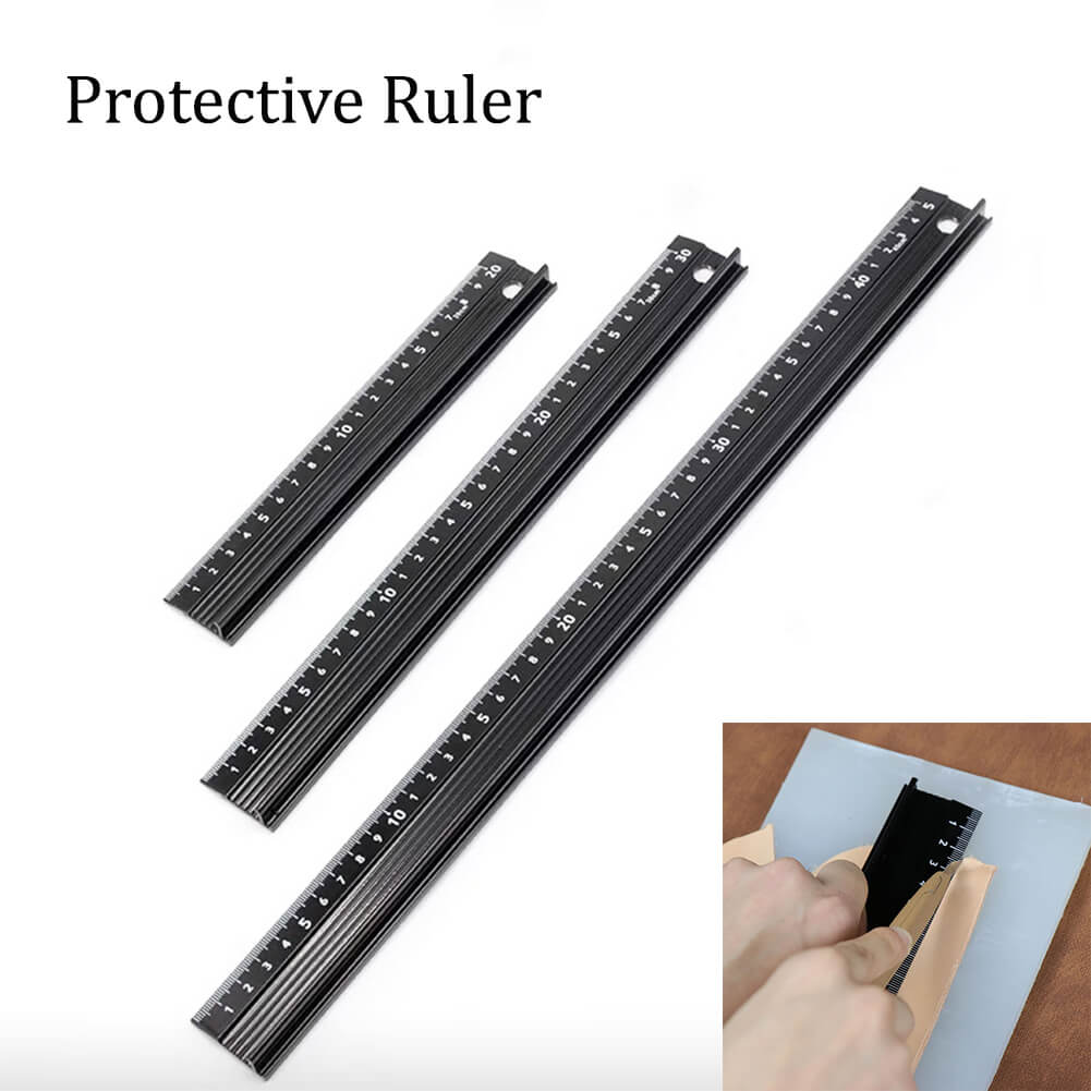 Protective Ruler Non-Slip Ruler Leather Craft Anti-cutting Hand Rulers ...