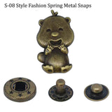 S-08 fashion spring metal snaps Antique Snaps Button Bronze Vintage Metal Snaps