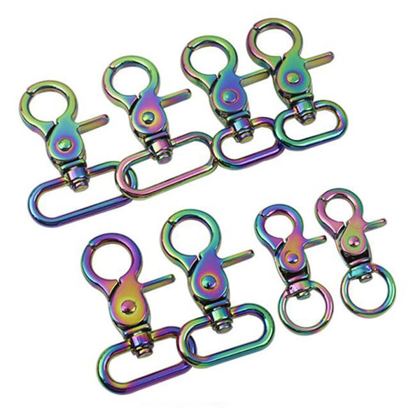 Rainbow Swivel Snap Hook Pet Spring Snap Hook Clasp Rainbow Trigger Snap Hook Zinc Alloy Metal Swivel Clasp Lobster Claws Hooks Hardware