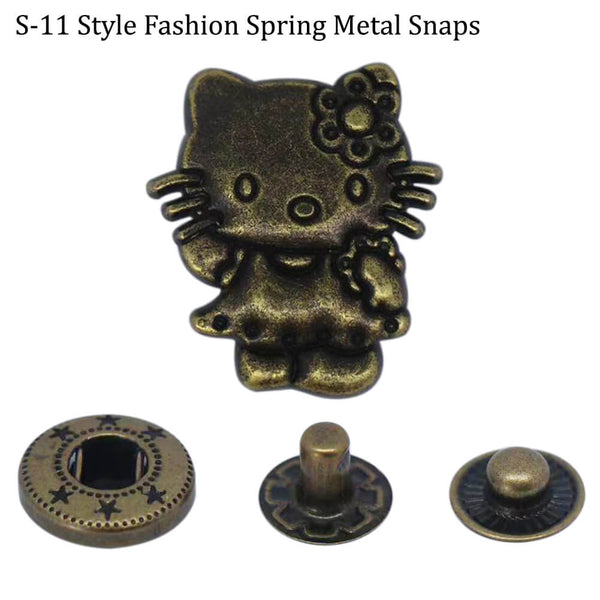 S-11 fashion spring metal snaps Antique Snaps Button Bronze Vintage Metal Snaps