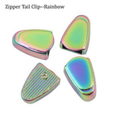 Rainbow  Zipper Ends Thumb Zipper Stopper Tail Clip Bottom Repair Replacement Pull Top End Tips Sewing DIY Craft Accessories with Screw for Bag Luggage