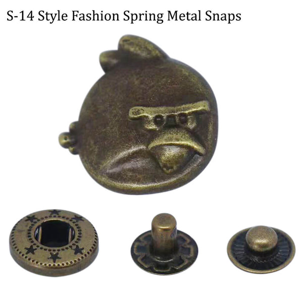 S-14 fashion spring metal snaps Antique Snaps Button Bronze Vintage Metal Snaps